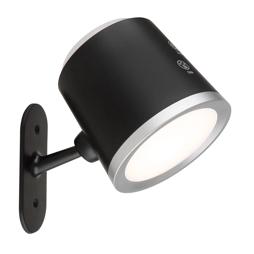 Globo - Светодиодная сенсорная настольная лампа с диммером 4 в 1 LED/6W/3,7V 3000K/4000K/6500K 1500 мАч USB черная
