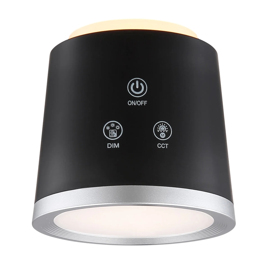 Globo - Светодиодная сенсорная настольная лампа с диммером 4 в 1 LED/6W/3,7V 3000K/4000K/6500K 1500 мАч USB черная