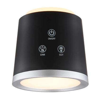 Globo - Светодиодная сенсорная настольная лампа с диммером 4 в 1 LED/6W/3,7V 3000K/4000K/6500K 1500 мАч USB черная