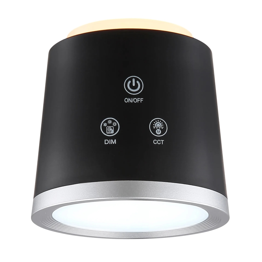 Globo - Светодиодная сенсорная настольная лампа с диммером 4 в 1 LED/6W/3,7V 3000K/4000K/6500K 1500 мАч USB черная