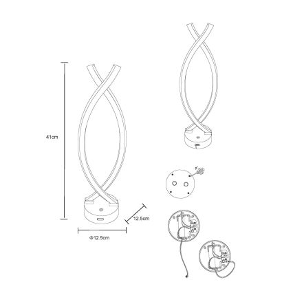 Globo - Світлодіодна сенсорна настільна лампа з регулюванням яскравості LED/1W/3,7V 3000K 1800 mAh USB чорна
