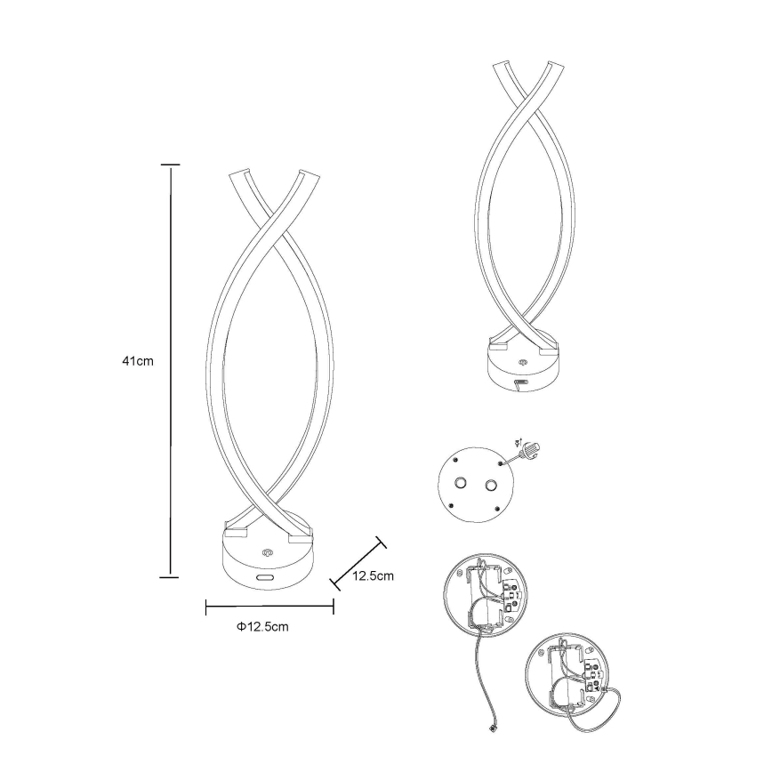 Globo - Светодиодная сенсорная настольная лампа с регулировкой яркости LED/1W/3,7V 3000K 1800 mAh USB черная