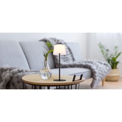Globo - LED Вулична сенсорна настільна лампа з регулюванням яскравості LED/1,8W/5V IP44 1800 mAh чорний/білий