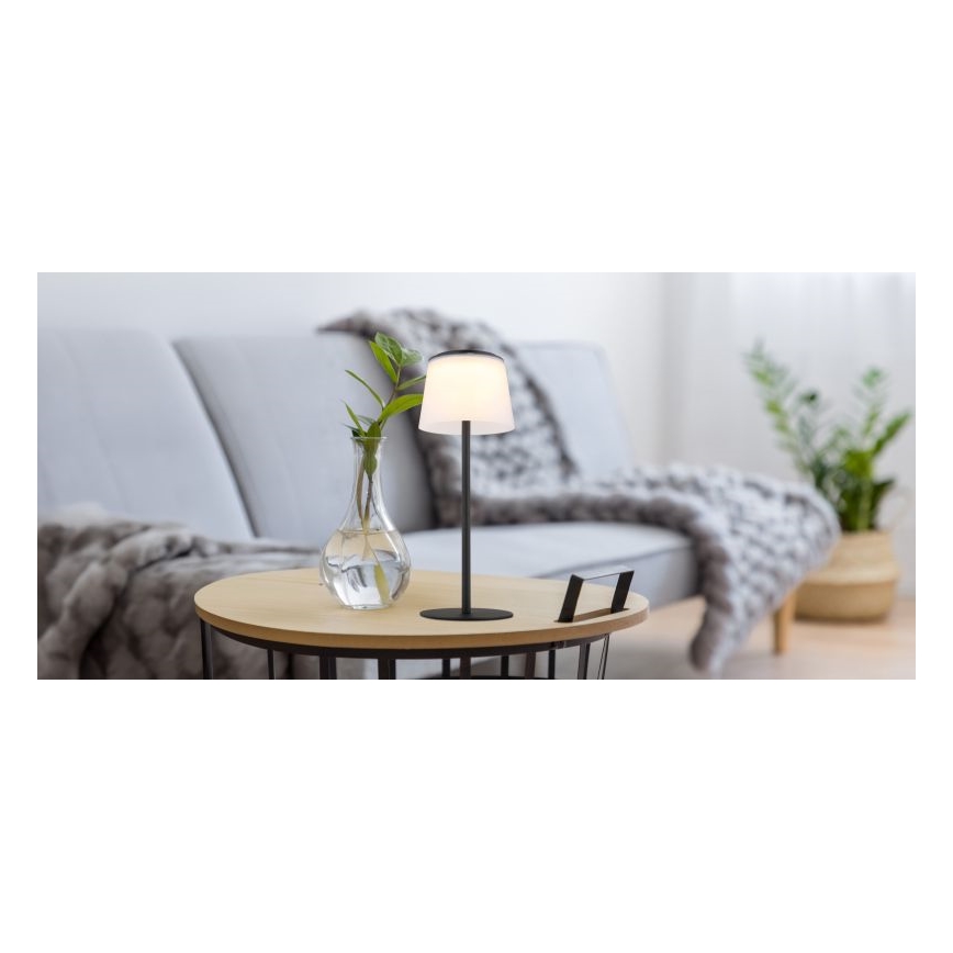 Globo - LED Вулична сенсорна настільна лампа з регулюванням яскравості LED/1,8W/5V IP44 1800 mAh чорний/білий