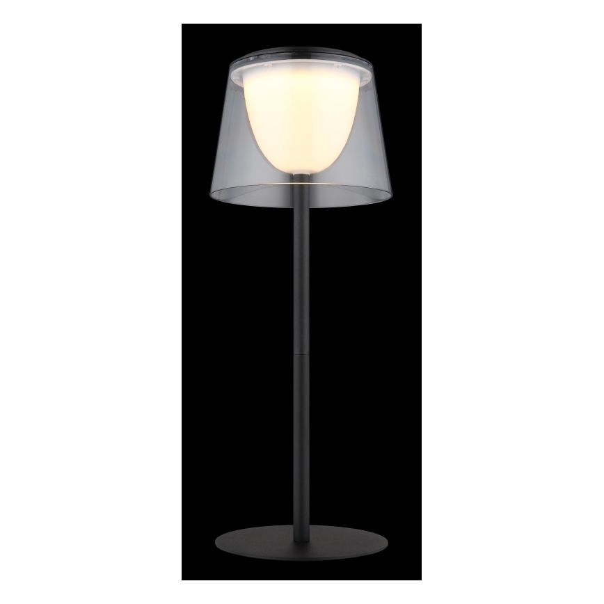 Globo - LED Вулична сенсорна настільна лампа з регулюванням яскравості LED/1,8W/5V IP44 1800 mAh чорний/прозорий