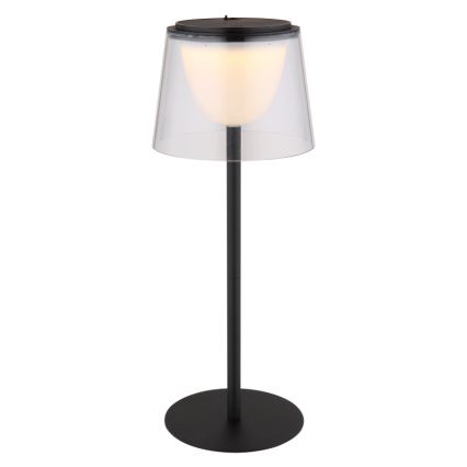 Globo - LED Вулична сенсорна настільна лампа з регулюванням яскравості LED/1,8W/5V IP44 1800 mAh чорний/прозорий