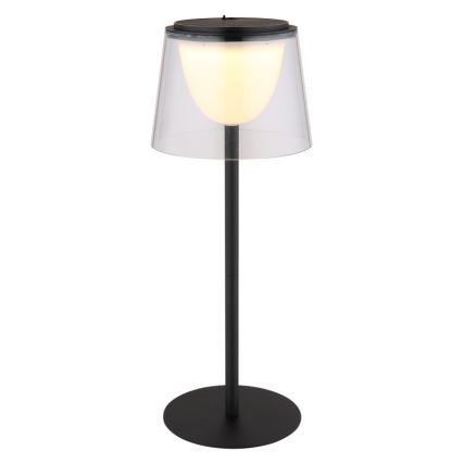 Globo - LED Вулична сенсорна настільна лампа з регулюванням яскравості LED/1,8W/5V IP44 1800 mAh чорний/прозорий