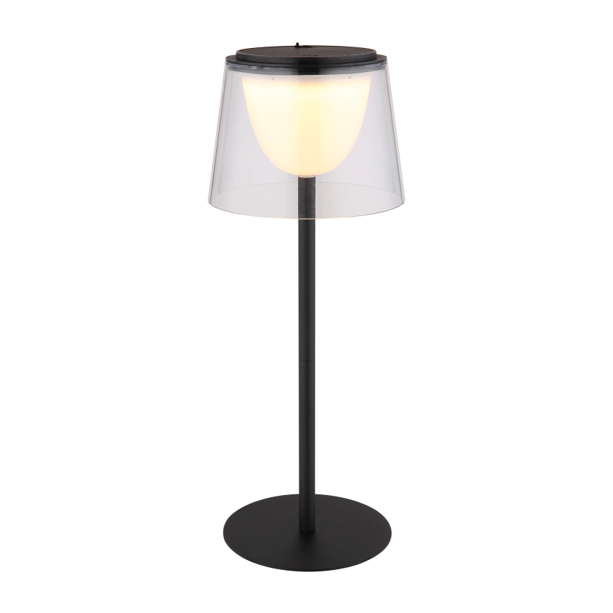 Globo - LED Вулична сенсорна настільна лампа з регулюванням яскравості LED/1,8W/5V IP44 1800 mAh чорний/прозорий