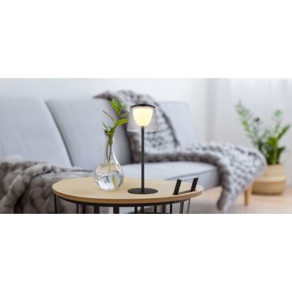 Globo - LED Вулична сенсорна настільна лампа з регулюванням яскравості LED/1,8W/5V IP44 1800 mAh чорний/димчастий