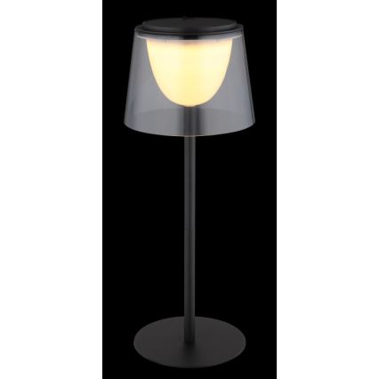 Globo - LED Вулична сенсорна настільна лампа з регулюванням яскравості LED/1,8W/5V IP44 1800 mAh чорний/димчастий
