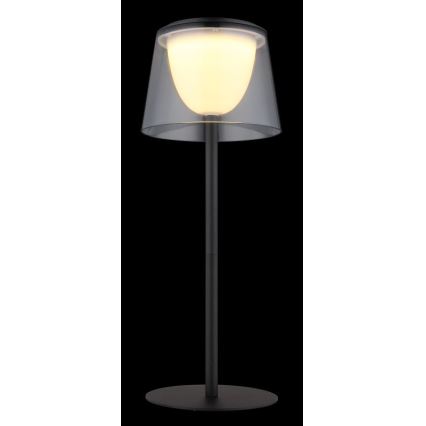 Globo - LED Вулична сенсорна настільна лампа з регулюванням яскравості LED/1,8W/5V IP44 1800 mAh чорний/димчастий