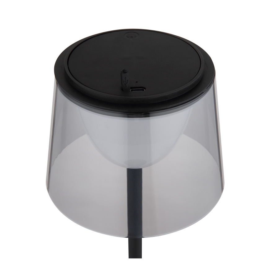 Globo - LED Вулична сенсорна настільна лампа з регулюванням яскравості LED/1,8W/5V IP44 1800 mAh чорний/димчастий