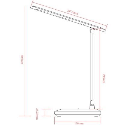 Globo - Світлодіодна регульована сенсорна настільна лампа LED/3W/5V 2800/4000/6500K 1800 mAh чорна
