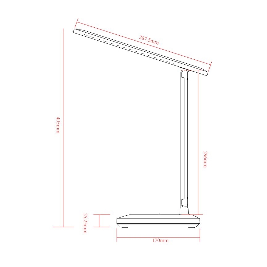 Globo - Світлодіодна регульована сенсорна настільна лампа LED/3W/5V 2800/4000/6500K 1800 mAh чорна