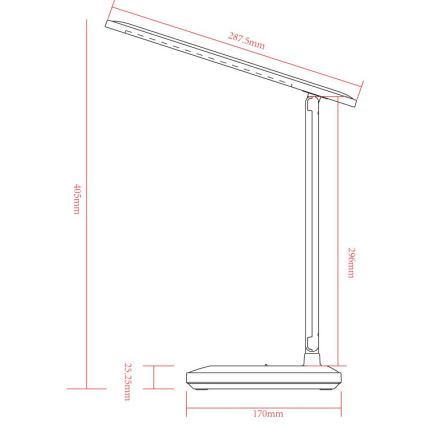 Globo - Светодиодная сенсорная настольная лампа с регулируемой яркостью, аккумуляторная LED/3W/5V 2800/4000/6500K 1800 мАч, белая