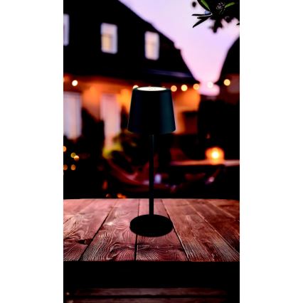 Globo - LED Вулична сенсорна настільна лампа з регулюванням яскравості LED/2W/5V 3000/4000/6000K 2200 mAh IP44 чорний