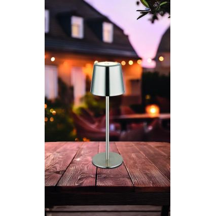 Globo - LED диммируемая сенсорная перезаряжаемая настольная лампа LED/2W/3,7V 3000/4000/6000K 2200 mAh глянцевый хром