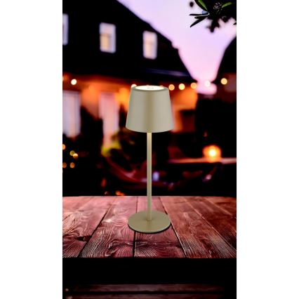 Globo - LED Вулична сенсорна настільна лампа з регулюванням яскравості LED/2W/5V 3000/4000/6000K 2200 mAh IP44 кремовий