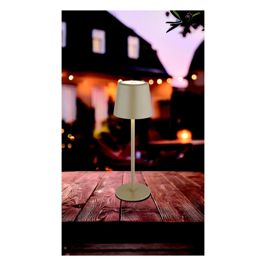 Globo - LED Вулична сенсорна настільна лампа з регулюванням яскравості LED/2W/5V 3000/4000/6000K 2200 mAh IP44 кремовий
