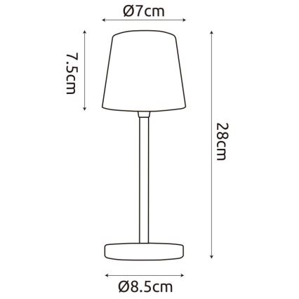 Globo - LED Вулична сенсорна настільна лампа з регулюванням яскравості LED/2W/5V 3000/4000/6000K 2200 mAh IP44 кремовий