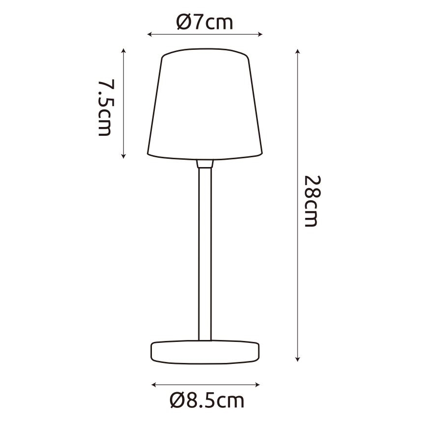 Globo - LED Вулична сенсорна настільна лампа з регулюванням яскравості LED/2W/5V 3000/4000/6000K 2200 mAh IP44 кремовий