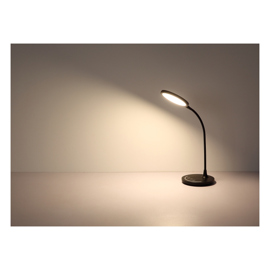 Globo - LED Гнучка сенсорна настільна лампа з регулюванням яскравості LED/12W/230V 3000/4000/6500K CRI 90 чорний