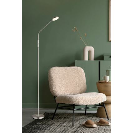 Globo - LED регульована сенсорна підлогова лампа LED/6,5W/230V 2700/3350/4000K матовий хром