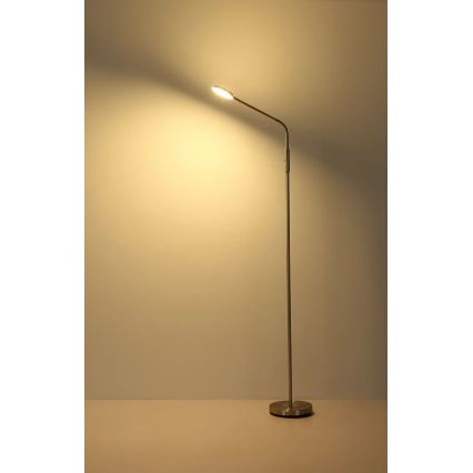 Globo - LED регульована сенсорна підлогова лампа LED/6,5W/230V 2700/3350/4000K матовий хром
