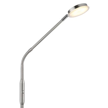 Globo - LED регульована сенсорна підлогова лампа LED/6,5W/230V 2700/3350/4000K матовий хром