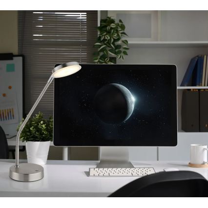 Globo - диммируемая сенсорная настольная светодиодная лампа LED/6,5 Вт/230 В 2700/3350/4000 К матовый хром