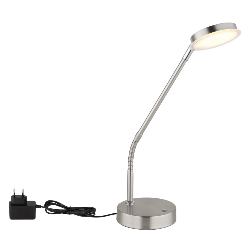 Globo - LED Регульована сенсорна настільна лампа LED/6,5W/230V 2700/3350/4000K матовий хром