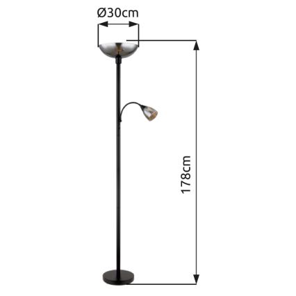 Globo - Торшер 1xE27/60W/230V + 1xE14/40W