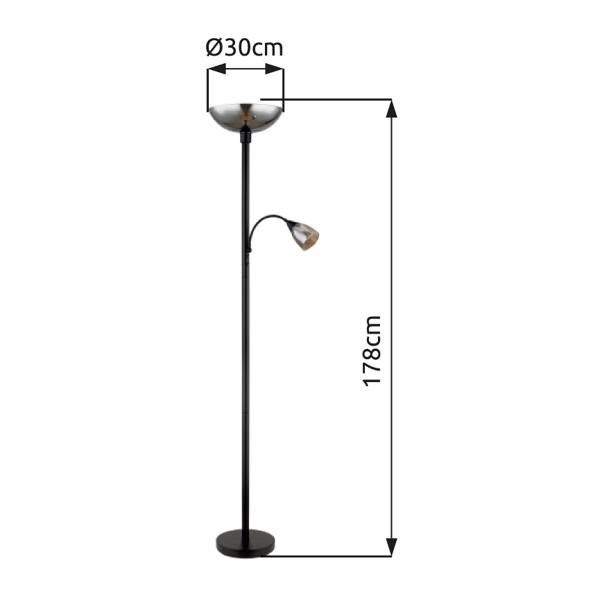 Globo - Торшер 1xE27/60W/230V + 1xE14/40W