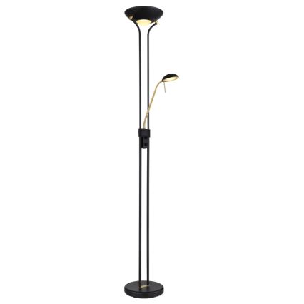 Globo - LED Торшер з регулюванням яскравості LED/20W/230V + LED/5,5W 3000K чорний/золотий
