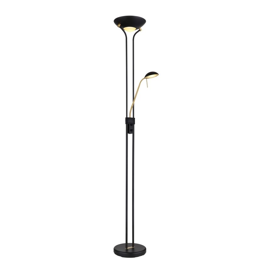 Globo - LED Торшер з регулюванням яскравості LED/20W/230V + LED/5,5W 3000K чорний/золотий