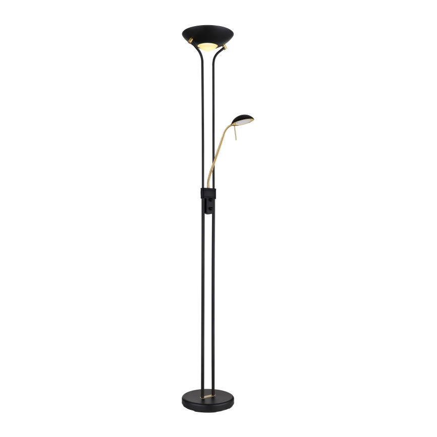 Globo - LED Торшер з регулюванням яскравості LED/20W/230V + LED/5,5W 3000K чорний/золотий
