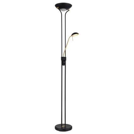 Globo - LED Торшер з регулюванням яскравості LED/20W/230V + LED/5,5W 3000K чорний/золотий