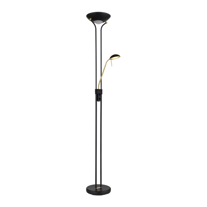 Globo - LED Торшер з регулюванням яскравості LED/20W/230V + LED/5,5W 3000K чорний/золотий