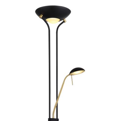 Globo - LED Торшер з регулюванням яскравості LED/20W/230V + LED/5,5W 3000K чорний/золотий