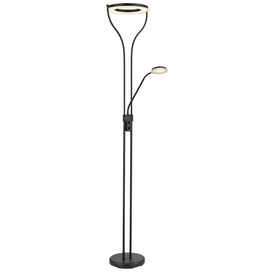 Globo - LED Підлогова лампа з регулюванням яскравості LED/20W/230V + LED/4W 3000K чорна