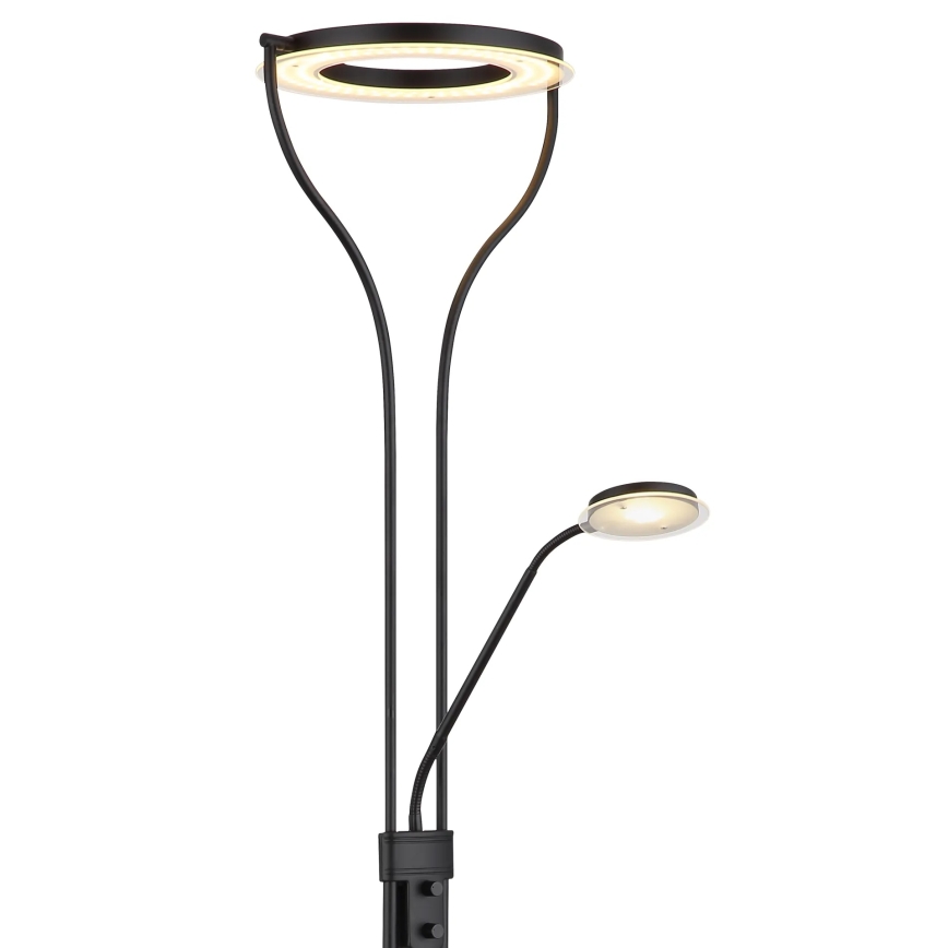 Globo - LED Підлогова лампа з регулюванням яскравості LED/20W/230V + LED/4W 3000K чорна