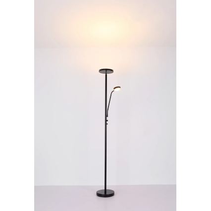 Globo - регульований підлоговий світлодіодний світильник LED/18,5W/230V + LED/4,5W 3000K чорний