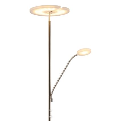 Globo - регульована підлогова лампа LED/28W/230V + LED/5W 3000K матовий хром