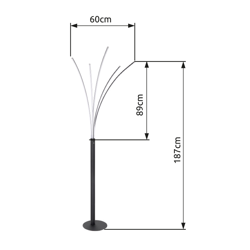 Globo - LED Сенсорний торшер з регулюванням яскравості LED/36W/230V глянцевий хром