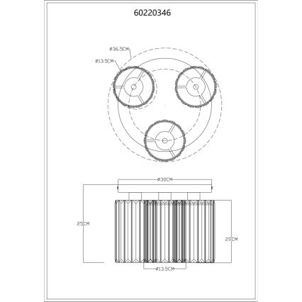 Globo - Потолочный светильник 3xE27/60W/230V диаметр 35 см