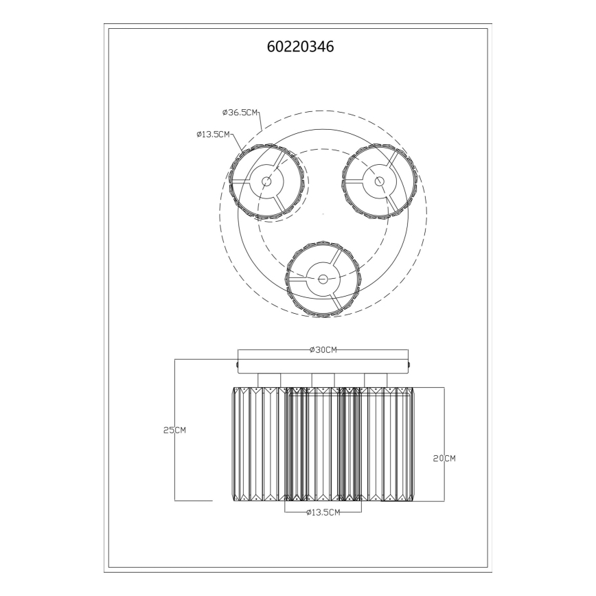 Globo - Потолочный светильник 3xE27/60W/230V диаметр 35 см