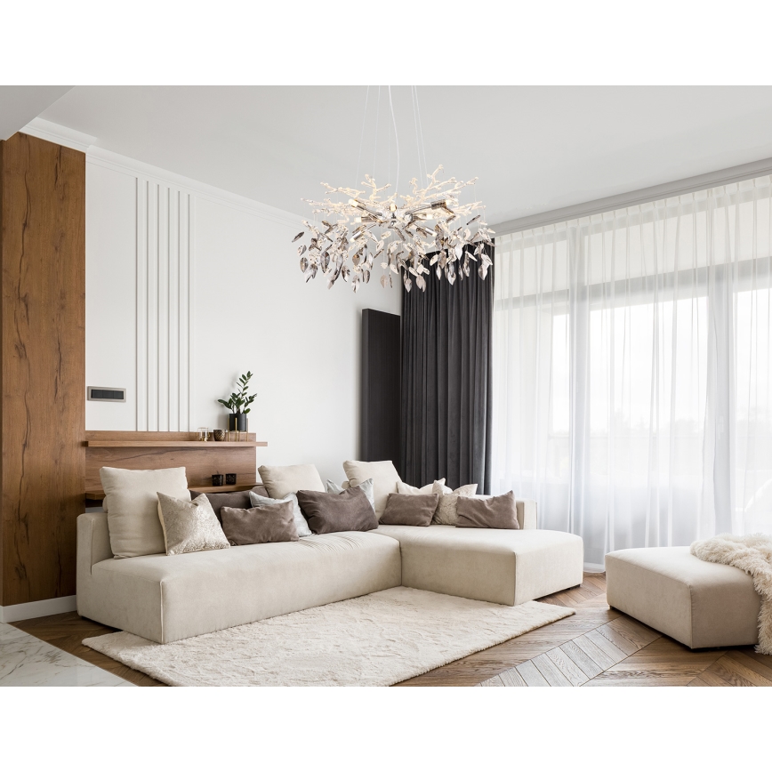 Globo - Подвесная люстра 8xG9/8W/230V диаметр 61 см блестящий хром