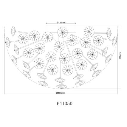 Globo - Стельовий LED світильник 4xG9/3,5W/230V діаметр 45 см золотий