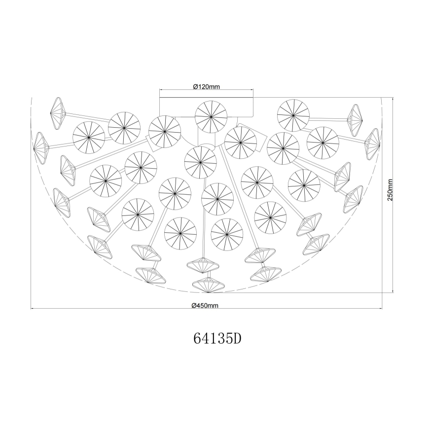 Globo - Стельовий LED світильник 4xG9/3,5W/230V діаметр 45 см золотий