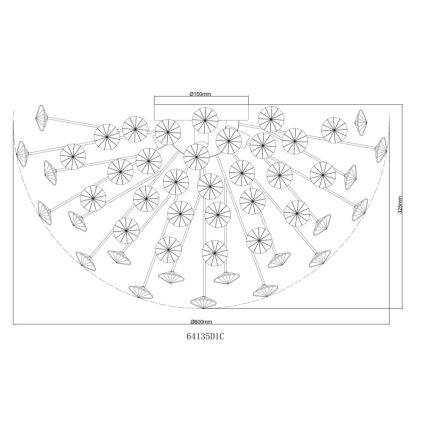 Globo - Стельовий LED світильник 6xG9/3,5W/230V діаметр 60 см глянцевий хром